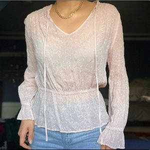 Ghost London Peplum Embroidered Blouse